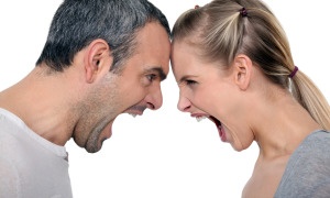 A man and Women screaming at each other